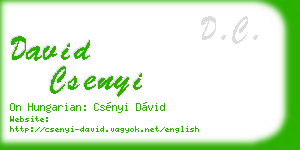 david csenyi business card
